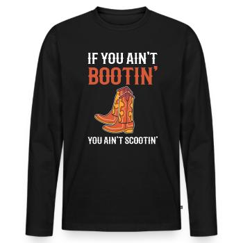 Western Cowboy-Stiefel Viehzüchter - Männer Premium Bio Langarmshirt - Schwarz - Vorne - Nico (187cm)