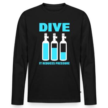 Tauchen unter Wasser Tauchlehrer - Männer Premium Bio Langarmshirt - Schwarz - Vorne - Nico (187cm)