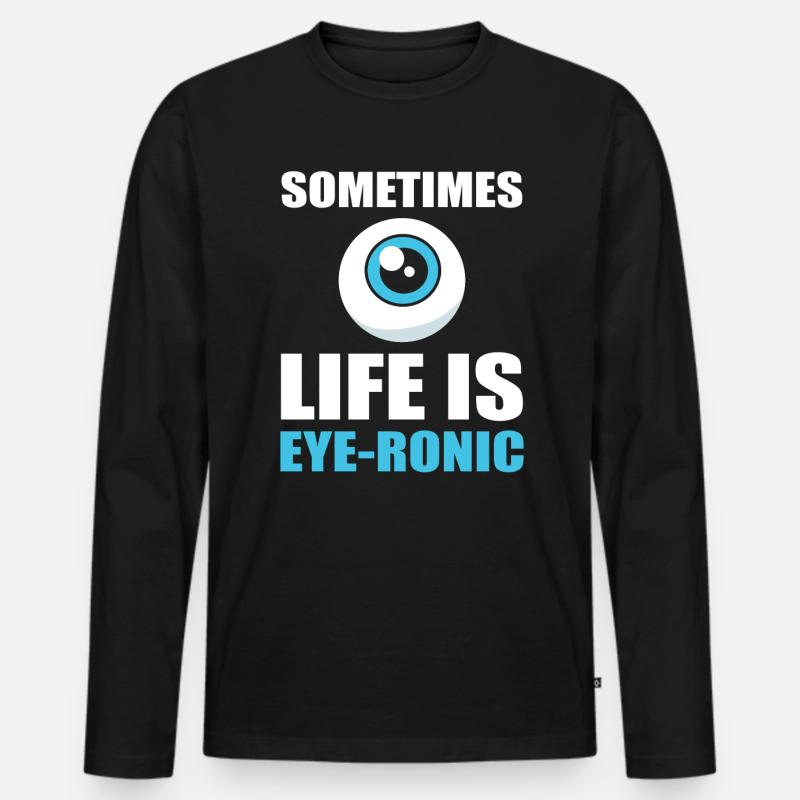 Optiker - Männer Premium Bio Langarmshirt - Schwarz