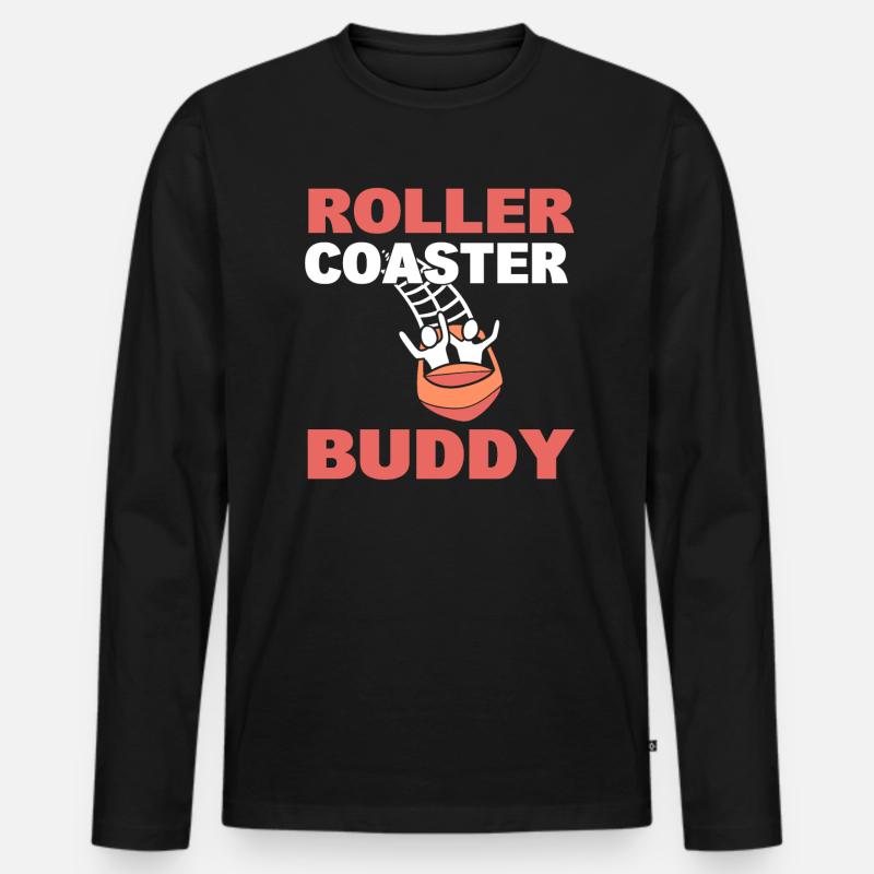 Roller Coaster Buddy Achterbahnliebhaber - Männer Premium Bio Langarmshirt - Schwarz
