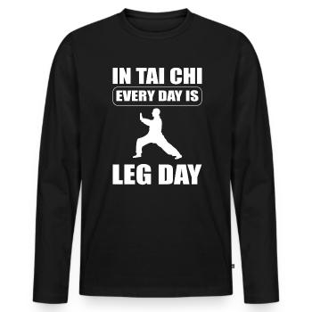 Tai Chi Kampfkunst Tai Chi Meister - Männer Premium Bio Langarmshirt - Schwarz - Vorne - Nico (187cm)