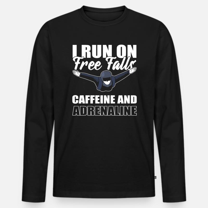 Fallschirmspringen Fallschirmspringer - Männer Premium Bio Langarmshirt - Schwarz