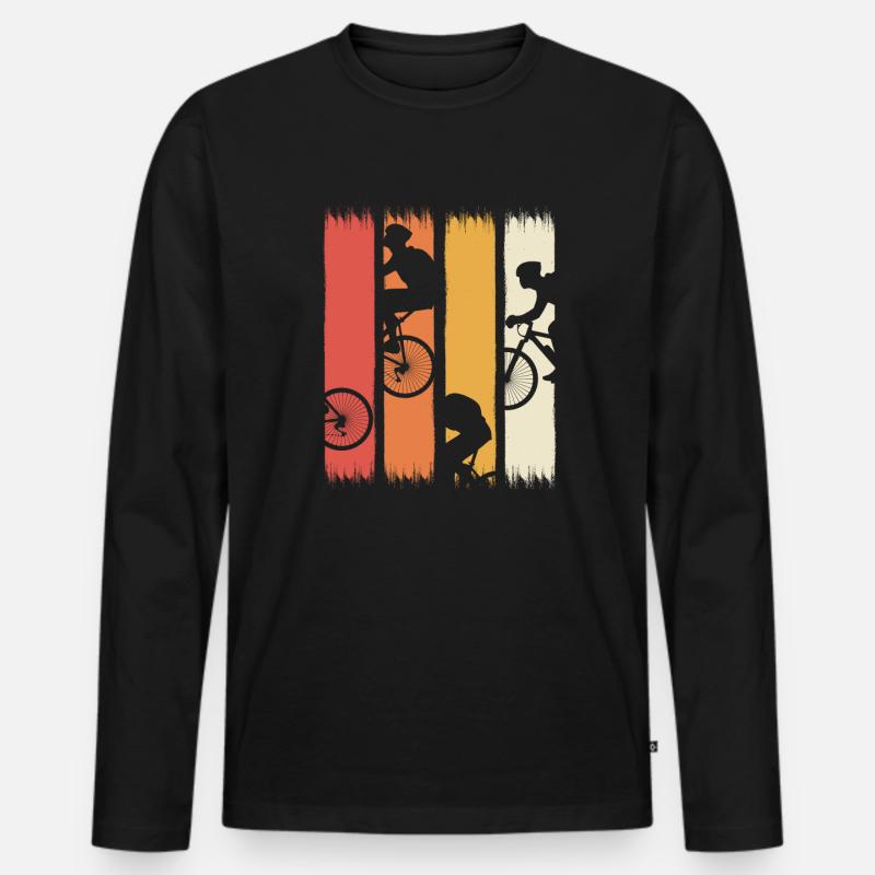 Mountainbiken Biker - Männer Premium Bio Langarmshirt - Schwarz