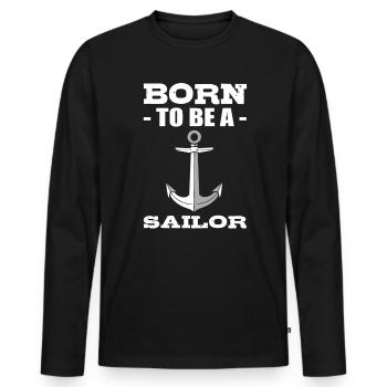 Segelboot Matrose - Männer Premium Bio Langarmshirt - Schwarz - Vorne - Nico (187cm)