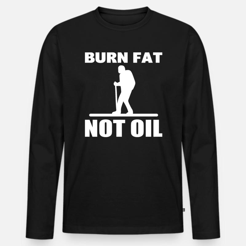 Lustige Wanderer - Männer Premium Bio Langarmshirt - Schwarz