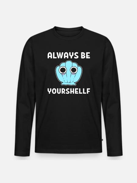 Sea Shell Pun Muschelsammler - Männer Premium Bio Langarmshirt - Schwarz