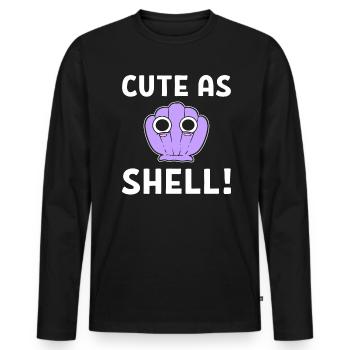 Sea Shell Pun Conchologe - Männer Premium Bio Langarmshirt - Schwarz - Vorne - Nico (187cm)