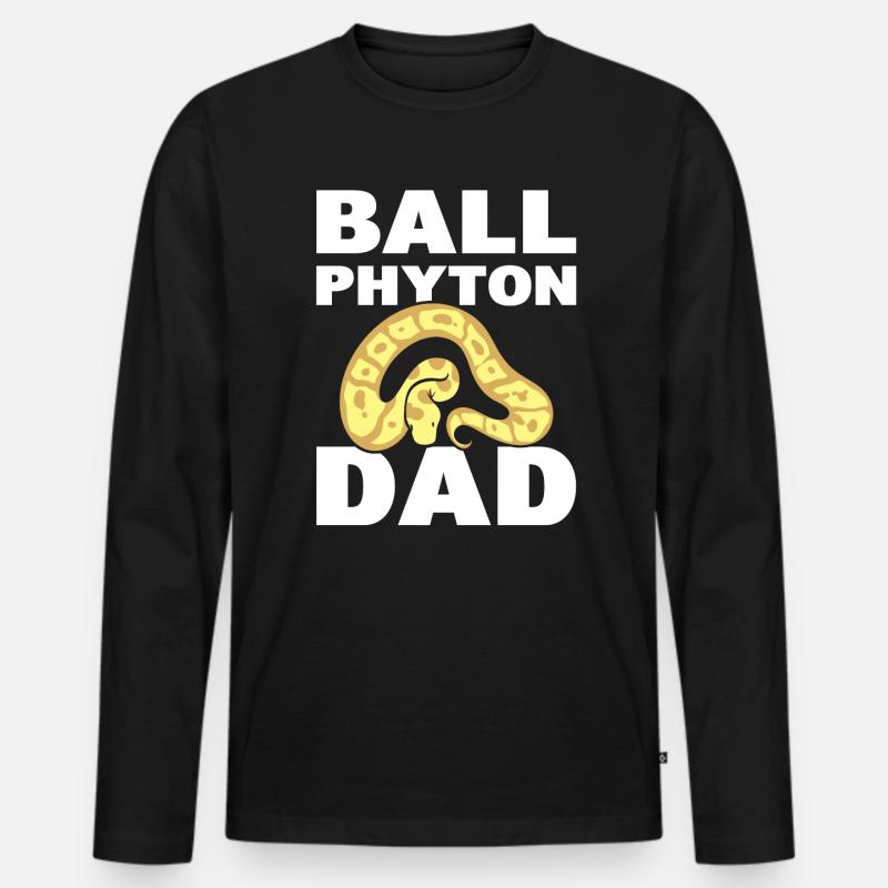 Ball Python Dad Serpentologe - Männer Premium Bio Langarmshirt - Schwarz