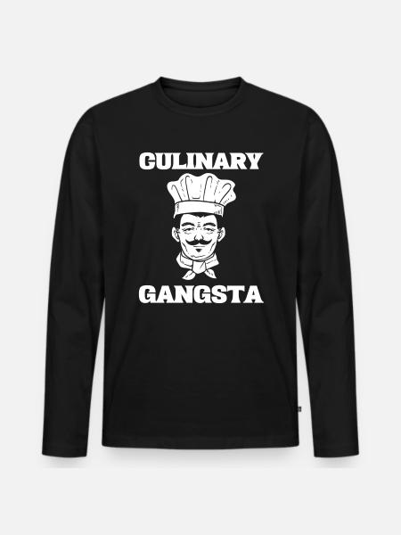 Culinary Gangsta Koch - Männer Premium Bio Langarmshirt - Schwarz