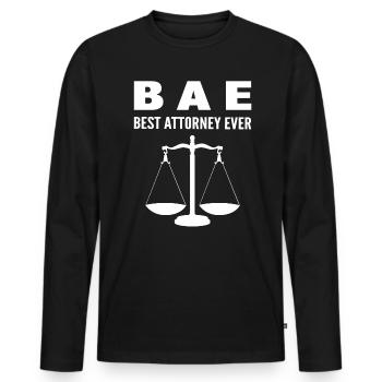 BAE Best Attorney Ever Rechtsanwalt - Männer Premium Bio Langarmshirt - Schwarz - Vorne - Nico (187cm)