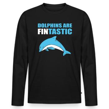 Delfine Liebhaber Delphin Trainer - Männer Premium Bio Langarmshirt - Schwarz - Vorne - Nico (187cm)