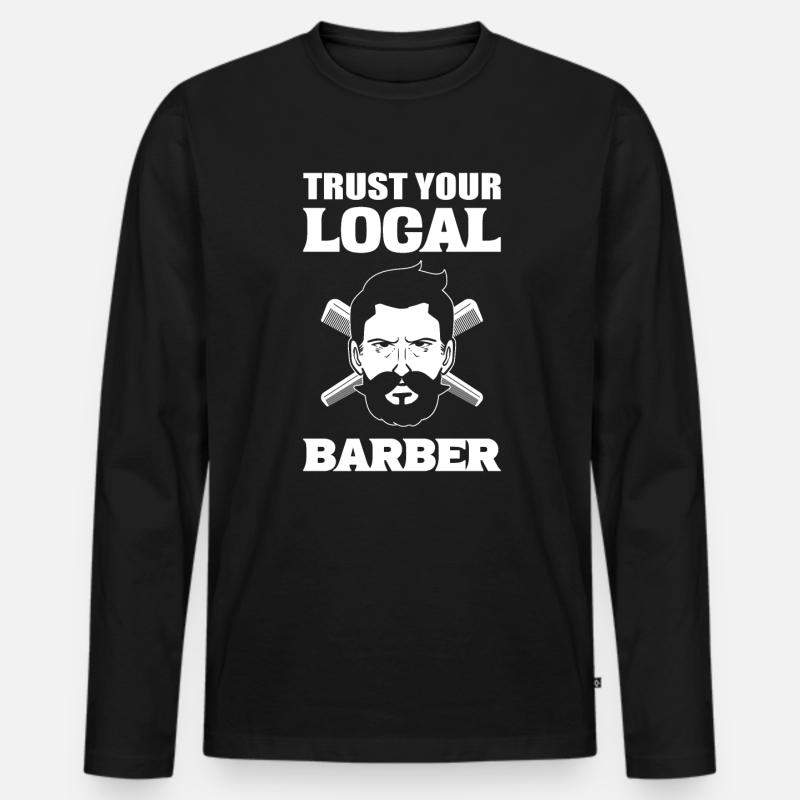 Friseur Humor Friseur - Männer Premium Bio Langarmshirt - Schwarz