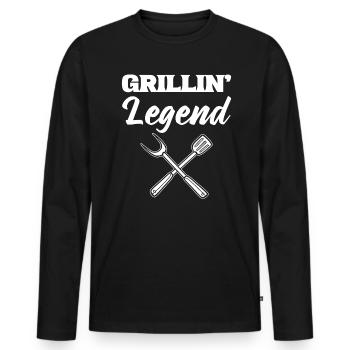 Barbeque Smoker Grillkoch - Männer Premium Bio Langarmshirt - Schwarz - Vorne - Nico (187cm)