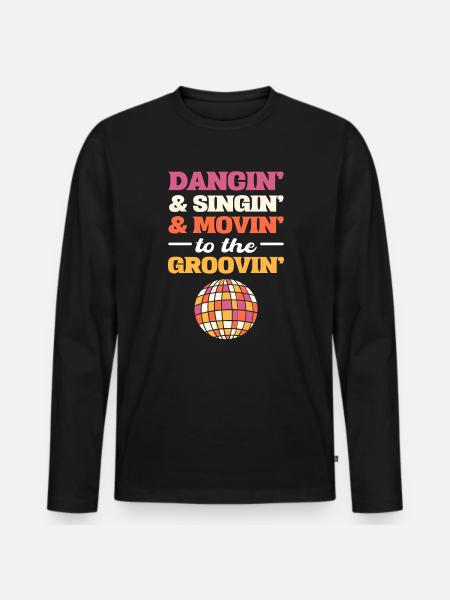 Klassische Disco Tanzlehrer - Männer Premium Bio Langarmshirt - Schwarz