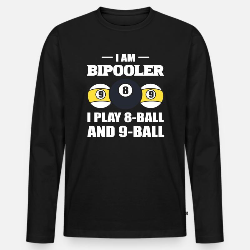Lustiger Pool -Billard Billardspieler - Männer Premium Bio Langarmshirt - Schwarz