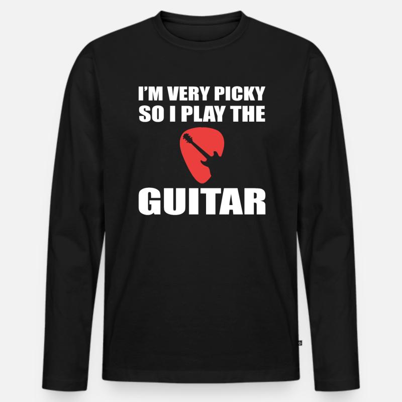 Gitarre Gitarrist - Männer Premium Bio Langarmshirt - Schwarz