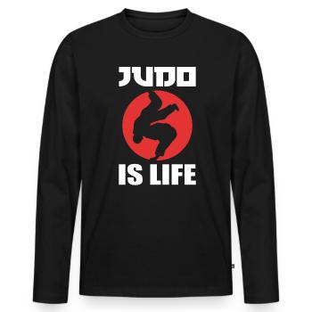 Judo -Kampfkunst Judoka - Männer Premium Bio Langarmshirt - Schwarz - Vorne - Nico (187cm)