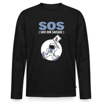 Wurstliebhaber Fleischesser - Männer Premium Bio Langarmshirt - Schwarz - Vorne - Nico (187cm)