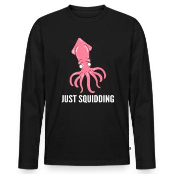 Just Squidding Marine -Zoologe - Männer Premium Bio Langarmshirt - Schwarz - Vorne - Nico (187cm)
