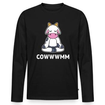 Kuhliebhaber Herder - Männer Premium Bio Langarmshirt - Schwarz - Vorne - Nico (187cm)