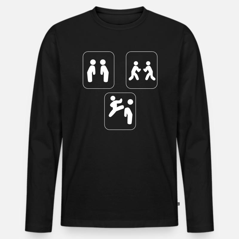 Taekwondo Evolution Taekwondo Ausbilder - Männer Premium Bio Langarmshirt - Schwarz
