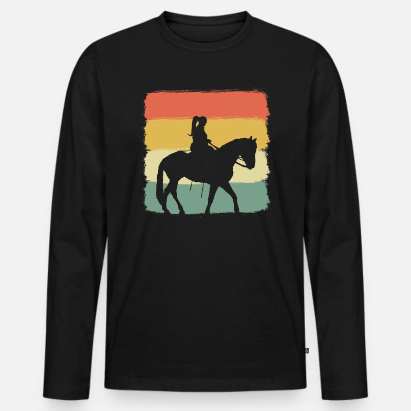 Equestrian Reiter - Männer Premium Bio Langarmshirt - Schwarz