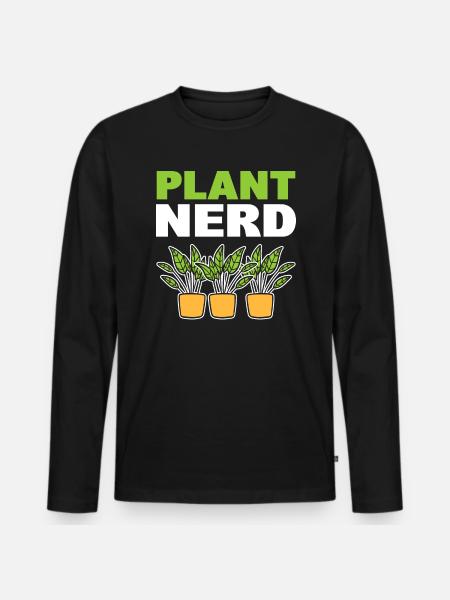 Plant Nerd Ökologe - Männer Premium Bio Langarmshirt - Schwarz