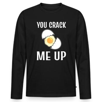 You Crack Me Up Persönlicher Koch - Männer Premium Bio Langarmshirt - Schwarz - Vorne - Nico (187cm)