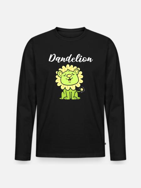Dandelion Löwentrainer - Männer Premium Bio Langarmshirt - Schwarz