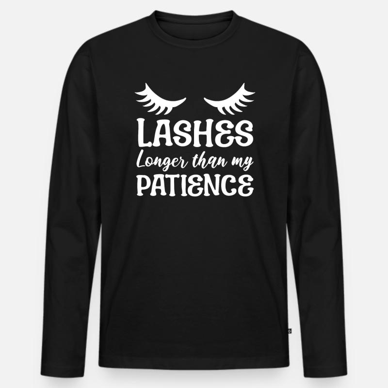 Lustiger Wimpernkünstler Lash -Techniker - Männer Premium Bio Langarmshirt - Schwarz