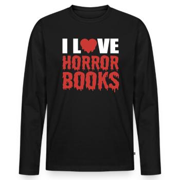 Horrorbuchliebhaber Geisterjäger - Männer Premium Bio Langarmshirt - Schwarz - Vorne - Nico (187cm)