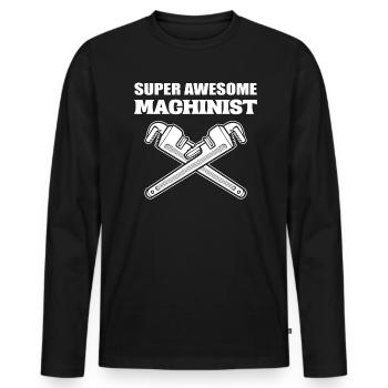 Maschinistischer Humor Maschinist - Männer Premium Bio Langarmshirt - Schwarz - Vorne - Nico (187cm)