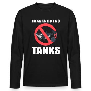 Thanks But No Tanks! Ozeanograph - Männer Premium Bio Langarmshirt - Schwarz - Vorne - Nico (187cm)