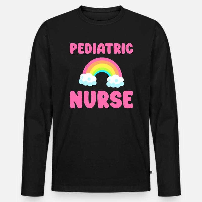 Pediatric Nurse Krankenschwester - Männer Premium Bio Langarmshirt - Schwarz