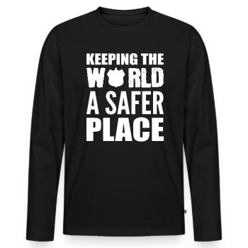 Lustiger Justizvollzugsbeamter Gefängniswärter - Männer Premium Bio Langarmshirt - Schwarz - Vorne - Nico (187cm)