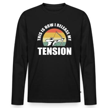 Lustiger Bogenschütze Athlet - Männer Premium Bio Langarmshirt - Schwarz - Vorne - Nico (187cm)