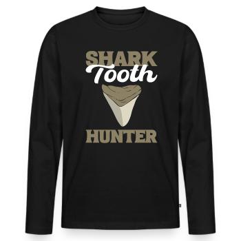 Shark Tooth Hunter Paläontologe - Männer Premium Bio Langarmshirt - Schwarz - Vorne - Nico (187cm)