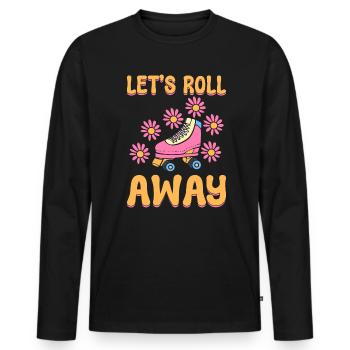 Coole Rollschuhe Eisbahn - Männer Premium Bio Langarmshirt - Schwarz - Vorne - Nico (187cm)