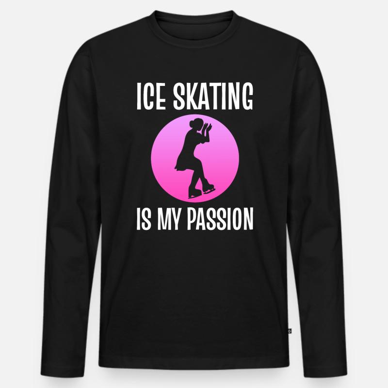 Eislaufliebhaber Eislauftrainer - Männer Premium Bio Langarmshirt - Schwarz