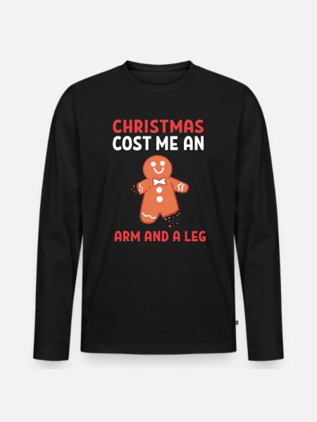 Lebkuchenmann Bäcker - Männer Premium Bio Langarmshirt - Schwarz