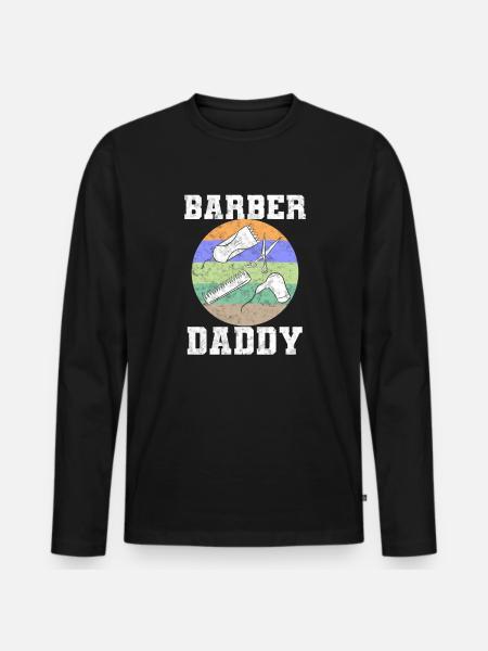 Barber Daddy Friseur - Männer Premium Bio Langarmshirt - Schwarz