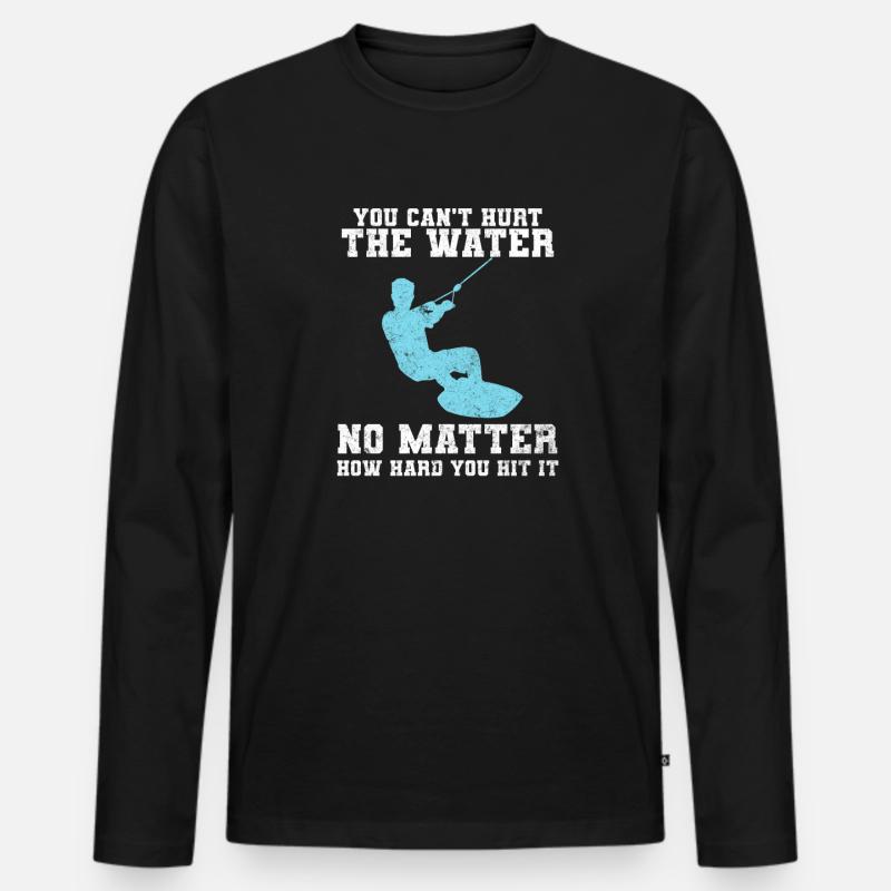 Lustiges Wakeboarden Wakeboarder - Männer Premium Bio Langarmshirt - Schwarz