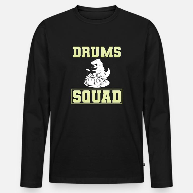 Drums Squad Bandmitglied - Männer Premium Bio Langarmshirt - Schwarz