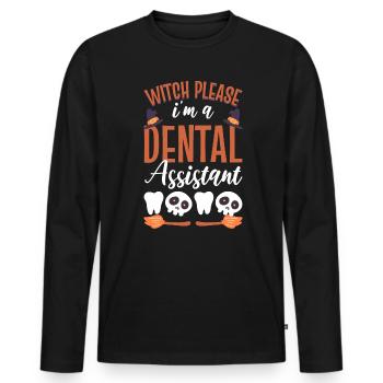 Witch Please I'm A Dental Assistant Zahnarzt - Männer Premium Bio Langarmshirt - Schwarz - Vorne - Nico (187cm)