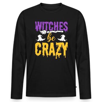Witches Be Crazy Hexerei-Enthusiast - Männer Premium Bio Langarmshirt - Schwarz - Vorne - Nico (187cm)