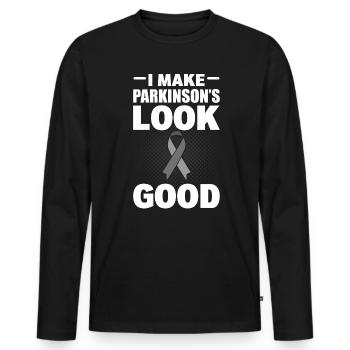 Parkinson-Bewusstsein Neurologe - Männer Premium Bio Langarmshirt - Schwarz - Vorne - Nico (187cm)