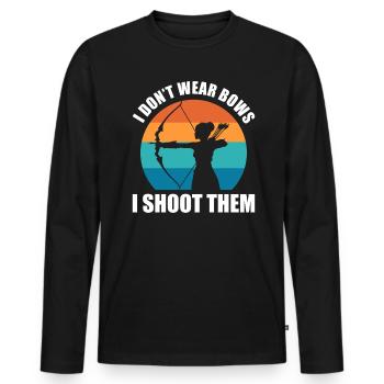 I Don't Wear Bows I Shoot Them Bogenschütze - Männer Premium Bio Langarmshirt - Schwarz - Vorne - Nico (187cm)