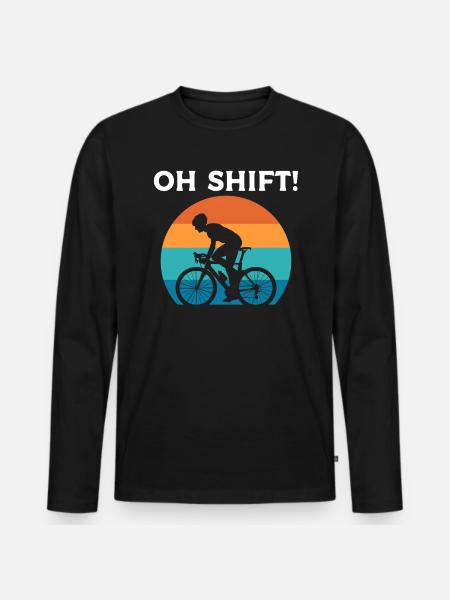 Oh Shift Radfahrer - Männer Premium Bio Langarmshirt - Schwarz