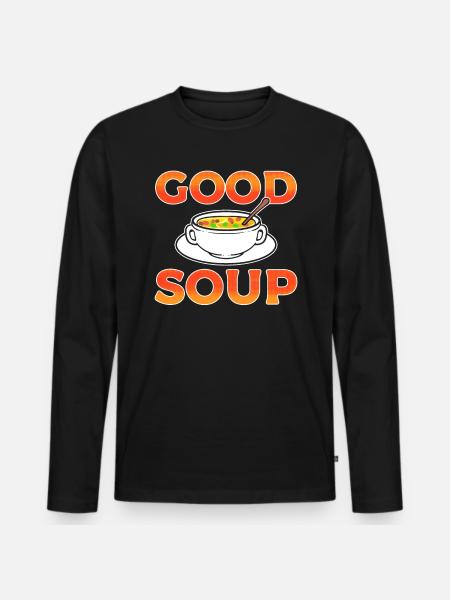 Good Soup Koch - Männer Premium Bio Langarmshirt - Schwarz
