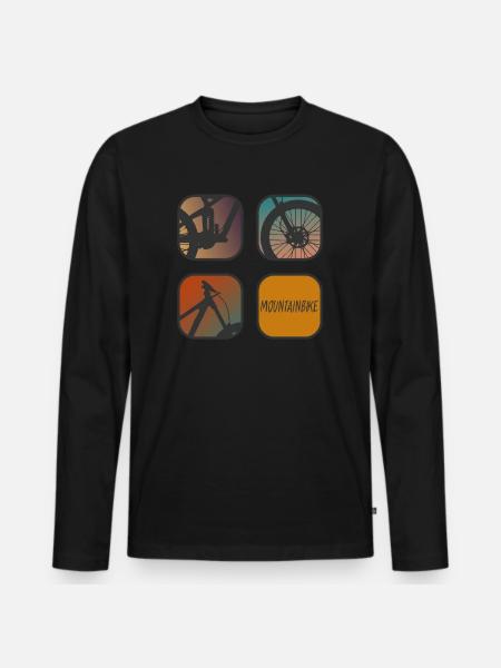Mountain Bike Downhill Enduro - Men's Premium Organic Long Sleeve Shirt - black